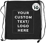 DISCOUNT PROMOS Classic Polyester Drawstring Bags, Bulk Pack