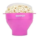 The Original HOTPOP Microwave Popcorn Popper, Silicone Popcorn Maker, Collapsible Bowl BPA Free & Dishwasher Safe (Pink)
