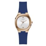 GUESS Women's Silicone Analog White Dial Blue Band Watch-Gw0658L3