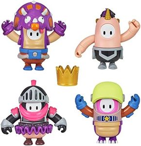 Fall Guys-[« Turvy », « Twinklycorn », « Dark Knight », « Astronaute » Pack DE 4 Figurines DE 10 CM REMPORTE Assortir À L’Infini, avec Accessoire Couronne, 62585, Multicolore