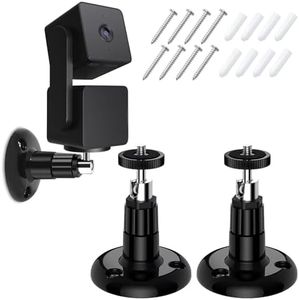 FastSnail Wall Mount Compatible with Wyze Cam Pan, Adjustable Indoor and Outdoor Security Mount Compatible with Wyze Cam Pan, for Wyze Cam Outdoor and Other Cam with Same Interface 2 Pack Black