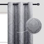 DWCN Blackout Curtains Color Gradient Gradually Changed Decorative Ring Top Eyelet Window Elegance for Bedroom Livingroom Nursery Room 2 Panels,46" Wx54 L Grey