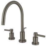 Kingston Brass KS8928DL Concord Widespread Lavatory Faucet with Brass Pop-Up with Metal Lever Handle, Satin Nickel