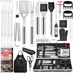Kaluns BBQ Accessories, Complete Grill Set Dad Gifts for Fathers Day, 40 Pcs Premium Heavy Duty Stainless Steel Barbecue Grill Accessories for Outdoor Grill Gifts for Men