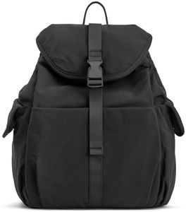 G4Free Small Drawstring Backpack for Women, Nylon Mini Backpack Purse Casual Daypack for Travel Work Hiking,Black