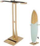 JUSTOOP Surfboard Stand Racks, Sturdy Surfboard Racks Standing with Floor-Standing Design,Stand Shortboard and Longboard Organizer, Beech Wood, 1PCS