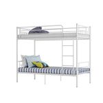 Panana Modern Single Bunk Bed Frame Siblings Twins Bedroom Furniture (White)