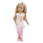 Glitter Girls – 14-Inch Fashion Doll - Blonde Hair & Blue Eyes - Pink Tunic, Striped Leggings, Hair Bow & Ballet Shoes – Dolls for 3+ Years Year Old Girls – Lacy