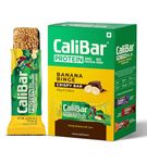 CaliBar 20G Protein Bar - Banana Binge Crispy Bar With Real Banana Bits, No Added Sugar, Gluten-Free, 5G Fiber, No Preservatives, 100% Veg. | Whey & Plant Based Protein (6 Bars)., 240 Gram