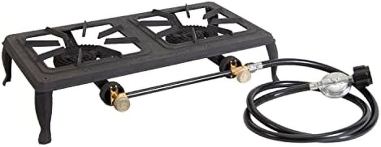 Stansport Double Burner Cast Iron Stove with Regulator Hose (209-100)