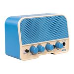 JOYO Mini Practice Guitar Amp Combo 5W Rechargeable Small Guitar Amplifier with Two Channels Bluetooth Headphone Jack(JA-02 II Blue)