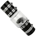 Silent Check Valve 1-1/2 Inch, Silent Check Valve with Spring-Loaded Flapper, Buna-N Couplings & Stainless Steel Clamps for Sump Pump Backflow Prevention, Reduces Water Hammer Effect