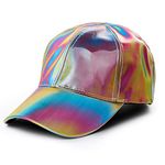 Nofonda Marty McFly Replica Cap, Rainbow Baseball Cap, Cool Metal Hat, Curved and Adjustable, Perfect Costume for Christmas, Fancy Dress, Cosplay