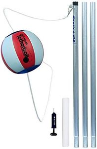 Park & Sun Sports Portable Outdoor Red White and Blue Tetherball Set with Accessories (3-Piece Pole), Multi