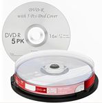 Premium Brand Blank DVD-R 4.7 GB 16X Professional Disk (Pack of 5 Disk with 5 Pcs DVD Cover)