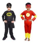 PREMOURE Hosiery Fabric Pack of 2 Superhero Costume dress For Kids Halloween Cosplay Fancy dress Outfit for Boys and Girls(5-6 Year)_K2