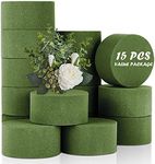 TAOPE 15 PCS Floral Foam, Green Block for Artificial Flowers, Round Wet & Dry Foam Bricks, Florist Foam for Flower Arrangements