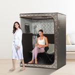 TaTalife Portable Far Infrared Sauna, Oversize 2 Person Sauna, Home Sauna Kit, Full Size Two Person Large Space Spa, with Portable Upgrade Chair (47.28" x 35.46" x 63.04")