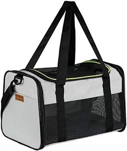 Akinerri Airline Approved Pet Carriers,Soft Sided Collapsible Pet Travel Carrier for Medium Puppy and Cats (Medium, Grey)