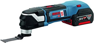 Bosch Professional GOP 18 V-28 Cordless Multi-Cutter with 2 x 18 V 5 Ah Lithium-Ion Batteries and 16 Accessories, L-Boxx - Black/Blue