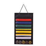 XQBAG Martial Arts Belts Organizer Storage - Hanging Medal Display Rack Holder for 8 Belts, Martial Art/Karate Belt Display, Dust-Proof