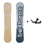 Snowboard BeXtreme Flames 2020 All Mountain + SP Private Bindings. Freestyle and Freeride Eco-Board made with Bambu, Maple and Beech. Measures 152, 157 and 160cm Wide. For Men and Women, 152cm