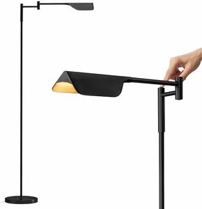 Brightech Leaf Pharmacy LED Reading Lamp, Dimmable Floor Lamp with Easy Rotation Over Chair or Desk for Living Rooms & Offices, Adjustable Standing Lamp, Tall Lamp for Sewing & Craftwork - Jet Black