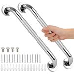 2 PCS Shower Grab Bars for Seniors, 16 Inch Anti Slip Shower Handle, Stainless Steel Bathroom Balance Bar, Safety Hand Rail Support, Assist Bath Grab Bar for Handicap, Elderly, Pregnant