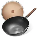 Xdvdv Carbon Steel Wok with Lid - 1