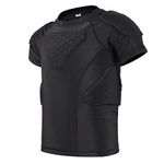 DGXINJUN Youth Padded Shirt Chest Rib Heart Guard Protector Kids Boys Girls Protective Compression Shirt for Football Baseball Lacrosse Goalies Softball