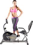 Marcy Magnetic Recumbent Bike with Adjustable Resistance and Transport Wheels NS-716R