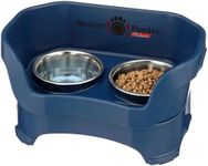 Neater Feeder Deluxe Medium Mess Proof Feeder for Medium Dogs, 3-1/2 Cup Food & 5 Cup Water Stainless Steel Dog Bowls, Elevated, No Spill, Non-Tip, Non-Slip. Made in USA