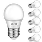 Eslas E27 Screw Bulb Cool White 6500k,6w 600lm E27 Led Bulb,60 Watts Equivalent,Energy Saving E27 Bulbs, Long Lifespan E27 Edison Screw Bulb,Easy to Install,Non-Dimmable Pack of 6