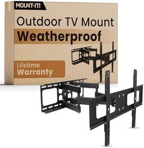 Mount-It! Outdoor TV Mount Weatherproof, Anti-Rust Anti-Corrosion Outside TV Bracket for Patio, Gazebo and Exterior, Fits 37-80", Heavy Duty Dual Full Motion Arms, VESA Up to 600x400mm, 110 Lbs Limit