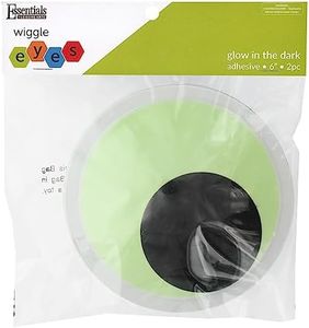 Essentials By Leisure Arts Eyes Sticky Back Moveable 6" Glow in The Dark 2Pc Googly Eyes, Google Eyes for Crafts, Big Googly for Crafts, Wiggle Eyes, Craft