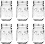 6 Pack Ball Mason Jars 16 oz Mason Jars with Regular Mouth Canning Glass Jars with Lids