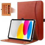 FANRTE Universal Case for 9 10 10.1 inch Tablet, Universal Tablet Case with Flexible Hand Strap & Pocket for 9-10.9" Touchscreen Tablet, with Adjustable Fixing Silicon Band and Pen Holder,Brown