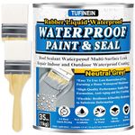 Rubber Liquid Waterproof Sealant, TUFINEIN 35oz Neutral Gray Waterproof Patch & Seal Coating, Quick Drying Waterproof Paint Multi-Surface Leak Repair Basements, Campers, Concrete, RV Roof Leak Sealant