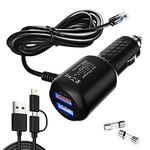 Radar Detector Power Cord,for Uniden Escort Valentine Beltronics Passport Cobra etc Radar Detector,with Dual USB QC3.0 Quick Charger(6.5ft) (RJ11QC3.0)