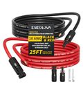 25 Feet 10AWG Solar Cable with Female and Male Connector with Extra Free Pair of Connectors, Solar Panel Extension Cable 10 awg Solar Wire (25FT Red + 25FT Black)