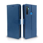 Pikkme RealMe 5 / 5s / 5i Flip Cover Leather Finish | Inside TPU with Card Pockets | Wallet Stand and Shock Proof | Magnetic Closing | Complete Protection Flip Case (Blue)