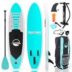 Serene Life SereneLife Premium Inflatable Stand Up Paddle Board (6 Inches Thick) with SUP Accessories & Carrying Storage Bag, Aqua