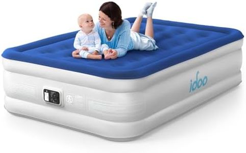 iDOO Colchón de Aire Doble, Cama de Aire para Camping, Autoinflable con Bomba de Aire eléctrica, Cama de Invitados, Colchón Inflable rápido de inflado/desinflado en 3 Minutos,137x190x46cm,295Kg MAX