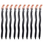 Azarxis Tent Pegs Aluminium Alloy Tent Stakes Lightweight Heavy Duty Garden Nail 18cm 25cm for Outdoor Camping Awning Tarp Hiking Gardening Park Lawn Beach Sand with Storage Pouch Bag (Black - 25cm)