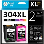 Smart Ink Remanufactured Ink Cartridge Replacement for HP 304XL 304 XL (Black and Colour 2 Combo Pack) use with DeskJet 2630 2600 2632 2635 2620 3700 2622 3720 Envy 5020 5000 5032 5010 5030 Printer