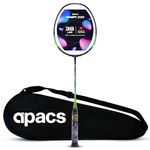 Apacs Finapi 232 (Unstrung, 38 LBS Max Tension) Made in Vietnam | 100% Japanese Graphite | High Modulus | High Power Badminton Racket with Free Full Cover | G1-4 1/4 inches (Green)