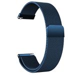 Metal Magnetic Watch Band Mesh Woven Quick Release Strap Adjustable Stainless Steel Replacement Straps for Women Men 14mm 16mm18mm 20mm 22mm 24mm (24mm,Blue)