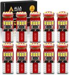 Alla Lighting 194 LED Bulb Interior Car Lights 168 2825 W5W T10 Extremely Super Bright 3014 Chipset Non-polarity LED 194 Bulb for License Plate Dome Map Door Courtesy Parking Trunk Lights (Pack of 10)