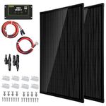 Topsolar Solar Panel Kit 340 (2 * 170 Watt) monocrystalline silicon off-grid system for houses, RVs and boats + 30A 12V/24V solar charge controller + solar cable + 8 mounting Z-brackets