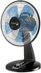 Rowenta VU2631 Extreme Turbo Silence 12-Inch Manual Table Fan, 4-Speed Settings including Turbo Boost Options, Black/White (Color may vary)